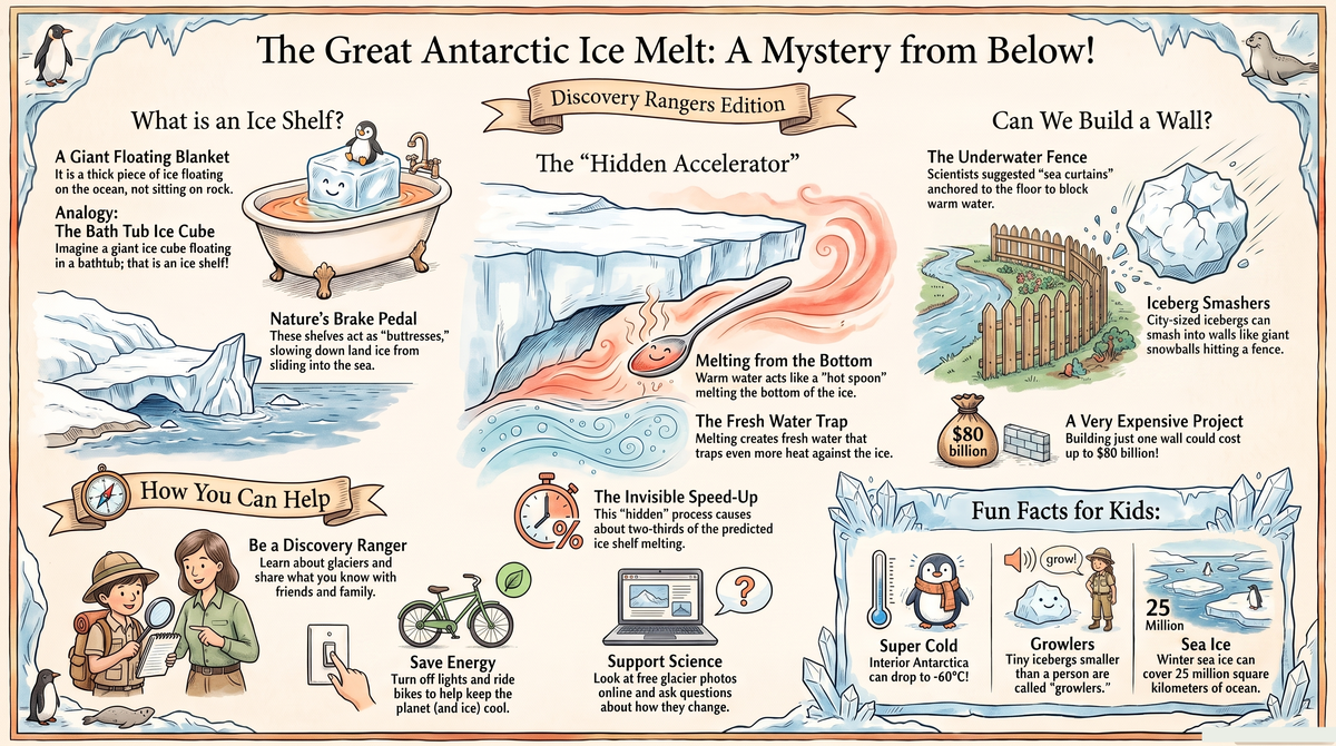 Antarctica's Hidden Melt: Warm Water Under Ice Shelves - illustrated guide
