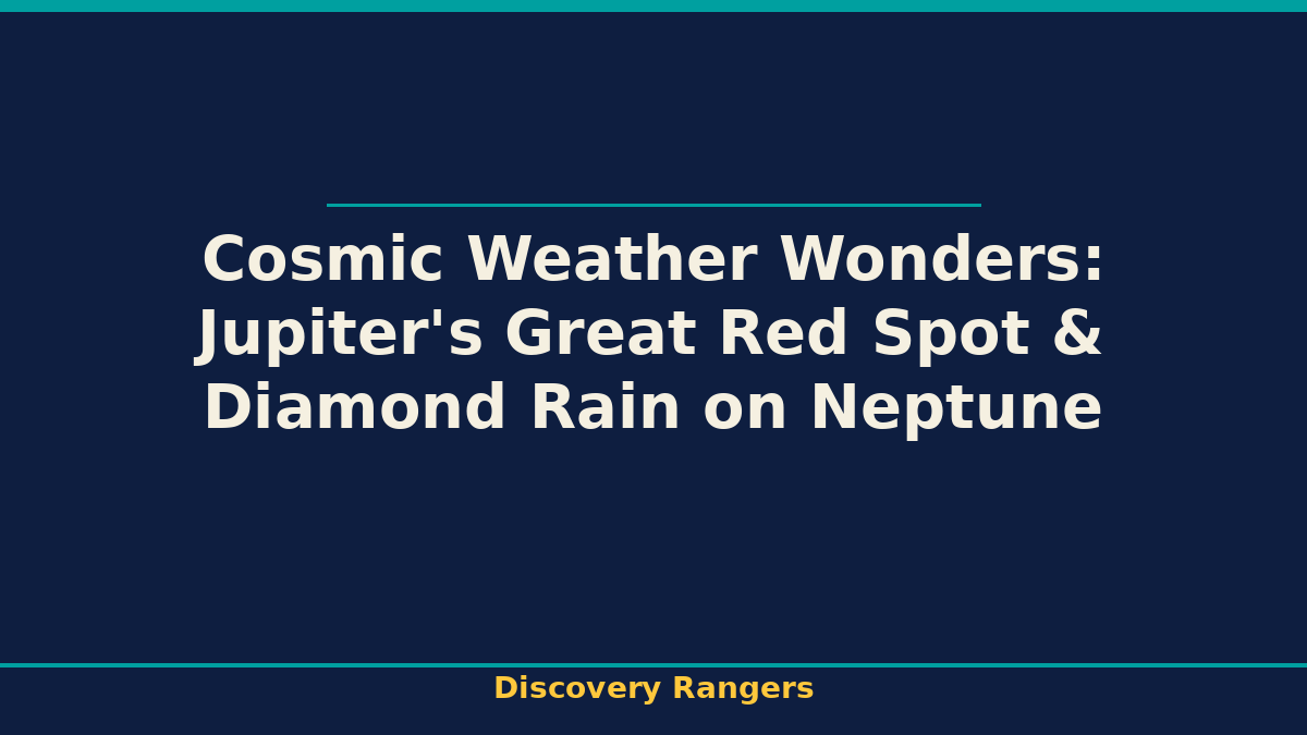 Cosmic Weather Wonders: Jupiter's Great Red Spot & Diamond Rain on Neptune - illustrated guide