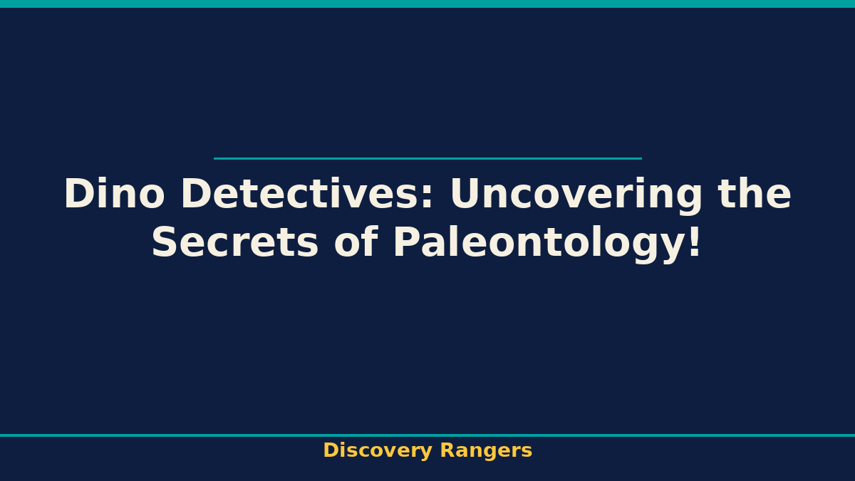 Dino Detectives: Uncovering the Secrets of Paleontology!. Discovery Rangers illustrated guide for kids | Discovery Rangers