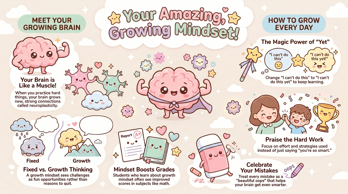 Grow Your Brain Power: Learning from Mistakes - illustrated guide