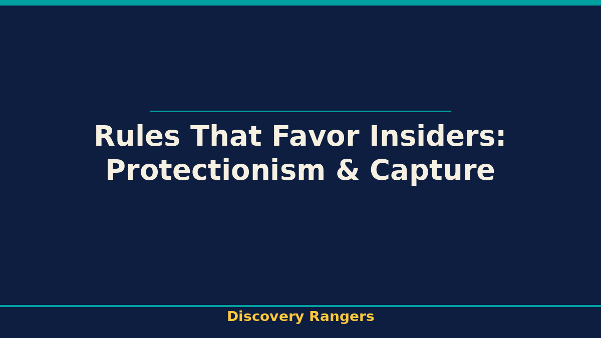 Rules That Favor Insiders: Protectionism & Capture. Economics illustrated guide for kids | Discovery Rangers