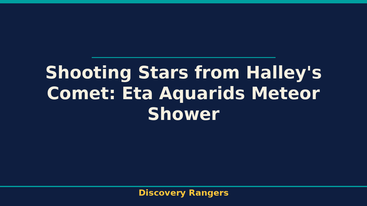 Shooting Stars from Halley's Comet: Eta Aquarids Meteor Shower. Space Science illustrated guide for kids | Discovery Rangers