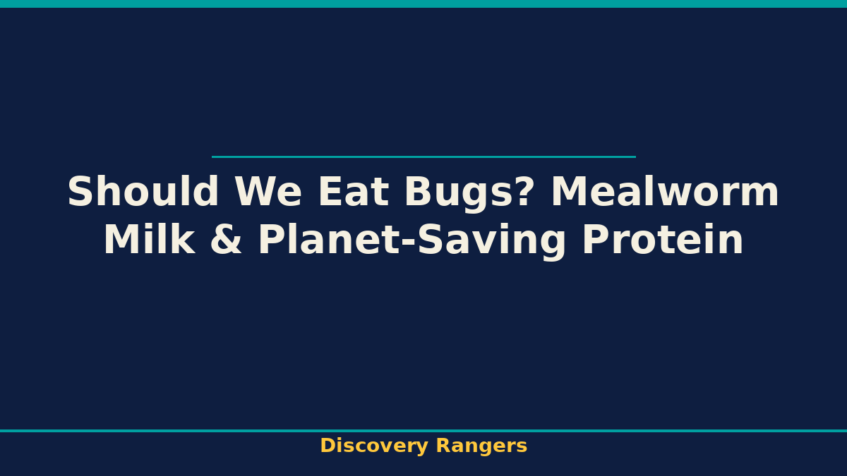 Should We Eat Bugs? Mealworm Milk & Planet-Saving Protein - illustrated guide
