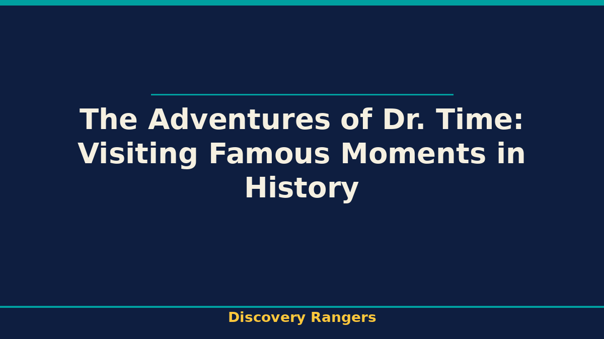 The Adventures of Dr. Time: Visiting Famous Moments in History. Discovery Rangers illustrated guide for kids | Discovery Rangers