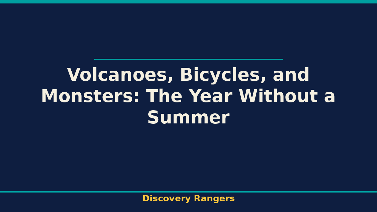 Volcanoes, Bicycles, and Monsters: The Year Without a Summer. Science illustrated guide for kids | Discovery Rangers
